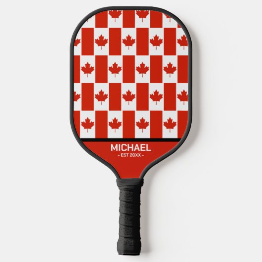 Canada Maple Leaf Canadian Flag Pattern Name Pickleball Paddle (Achterkant)