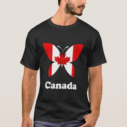 Canada Maple Leaf Canadian Pride Butterfly Canadia T-shirt (Voorkant)