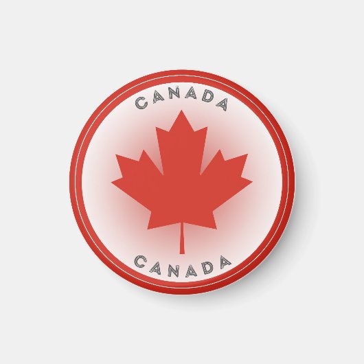 Canada Maple Leaf Circle Shape Magneet (Voorkant)