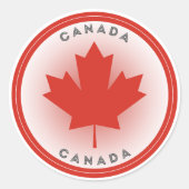 Canada Maple Leaf Circle Shape Ronde Sticker (Voorkant)