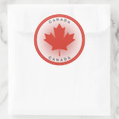 Canada Maple Leaf Circle Shape Ronde Sticker (Tas)