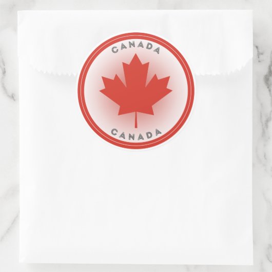 Canada Maple Leaf Circle Shape Ronde Sticker (Tas)
