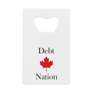 Canada Maple Leaf Debt Nation Light-Color Creditkaart Flessenopener