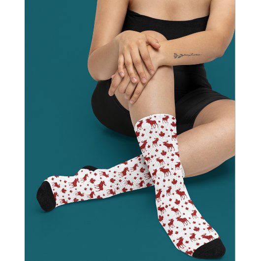 Canada Maple Leaf en Moose Pattern Socks Sokken