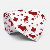 Canada Maple Leaf en Moose Pattern Stropdas (Opgerold)