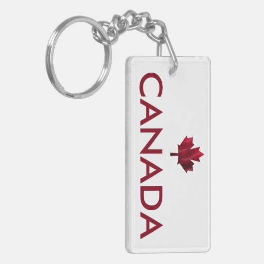 Canada Maple Leaf en Name Sleutelhanger (Voorkant Links)