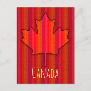 Canada Maple Leaf Fab Texture Kijk Skinny Stripes Briefkaart