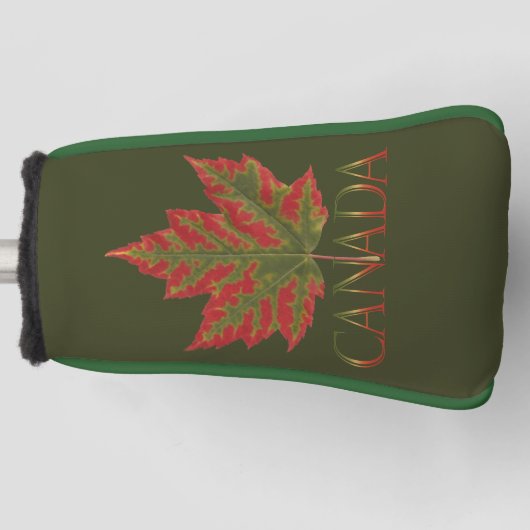 Canada Maple Leaf Fiery Golf Putter Hoesje Golfheadcover (Voorkant)