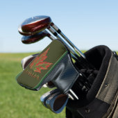 Canada Maple Leaf Fiery Golf Putter Hoesje Golfheadcover (Insitu)