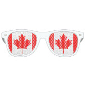Canada Maple Leaf Flag Colors Retro Zonnebril (Voorkant)