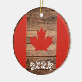 Canada Maple Leaf Flag Custom Naam- Jaar Keramisch Ornament (Links)