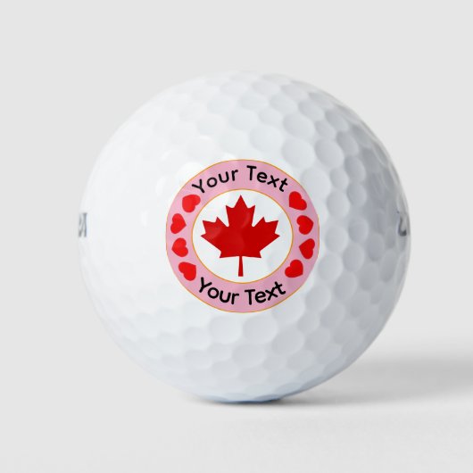 Canada Maple Leaf Gepersonaliseerd bericht Golfballen (Voorkant)