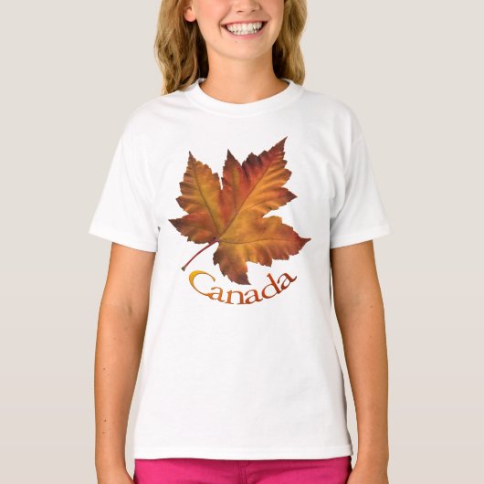 Canada Maple Leaf Girl's T-shirt Canada Souvenir (Voorkant)