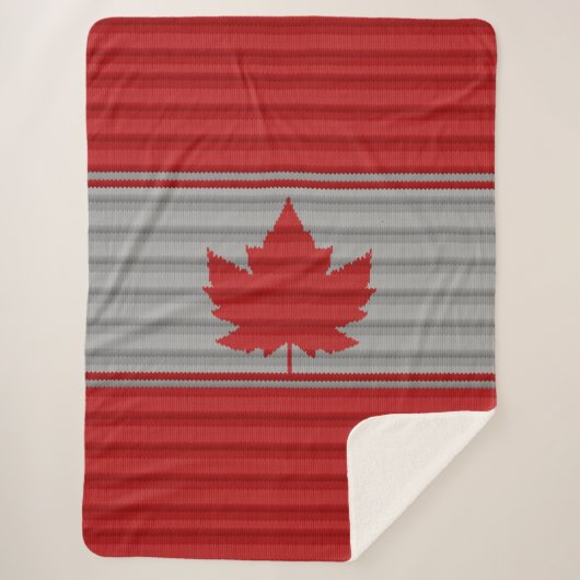 Canada Maple Leaf Gooi Deken Gebreide Print (Voorkant)