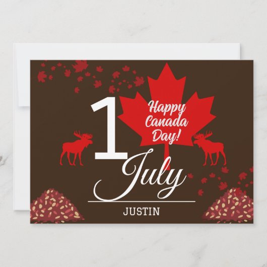 Canada Maple Leaf, Happy Canada Day, 1 juli Feestdagenkaart (Voorkant)