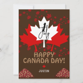Canada Maple Leaf, Happy Canada Day, 1 juli Feestdagenkaart