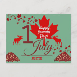 Canada Maple Leaf, Happy Canada Day, 1 juli Feestdagenkaart