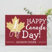 Canada Maple Leaf, Happy Canada Day, 1 juli Feestdagenkaart (Staand voorkant)