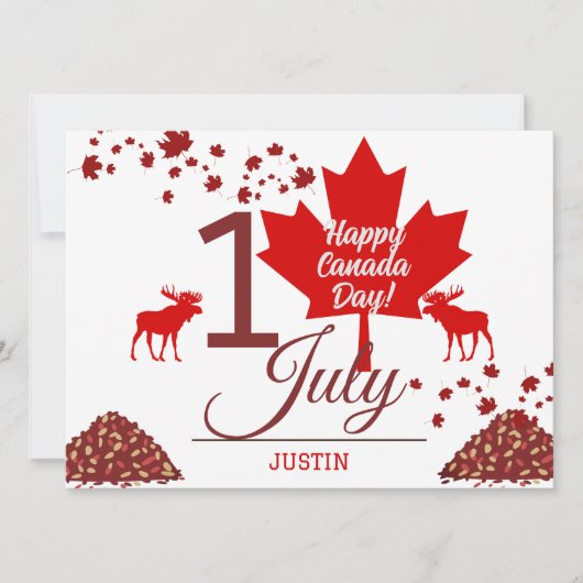 Canada Maple Leaf, Happy Canada Day, 1 juli Feestdagenkaart (Voorkant)