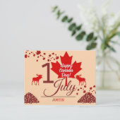 Canada Maple Leaf, Happy Canada Day, 1 juli Feestdagenkaart (Staand voorkant)