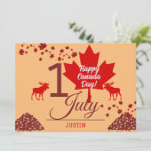 Canada Maple Leaf, Happy Canada Day, 1 juli Feestdagenkaart (Staand voorkant)