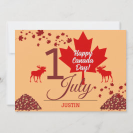 Canada Maple Leaf, Happy Canada Day, 1 juli Feestdagenkaart