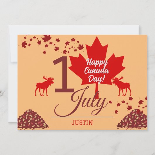 Canada Maple Leaf, Happy Canada Day, 1 juli Feestdagenkaart (Voorkant)