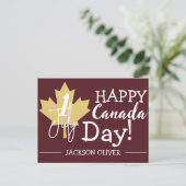 Canada Maple Leaf, Happy Canada Day, 1 juli Feestdagenkaart (Staand voorkant)
