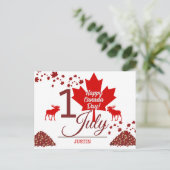 Canada Maple Leaf, Happy Canada Day, 1 juli Feestdagenkaart (Staand voorkant)