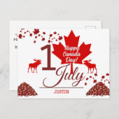 Canada Maple Leaf, Happy Canada Day, 1 juli Feestdagenkaart (Voorkant / Achterkant)