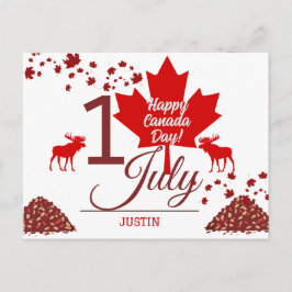 Canada Maple Leaf, Happy Canada Day, 1 juli Feestdagenkaart
