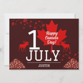 Canada Maple Leaf, Happy Canada Day, 1 juli Feestdagenkaart