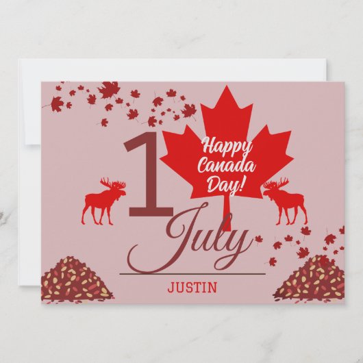 Canada Maple Leaf, Happy Canada Day, 1 juli Feestdagenkaart (Voorkant)