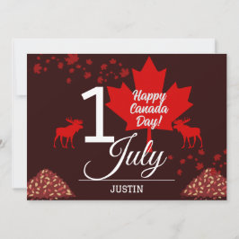 Canada Maple Leaf, Happy Canada Day, 1 juli Feestdagenkaart