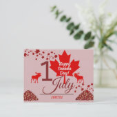 Canada Maple Leaf, Happy Canada Day, 1 juli Feestdagenkaart (Staand voorkant)
