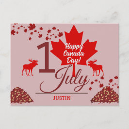Canada Maple Leaf, Happy Canada Day, 1 juli Feestdagenkaart