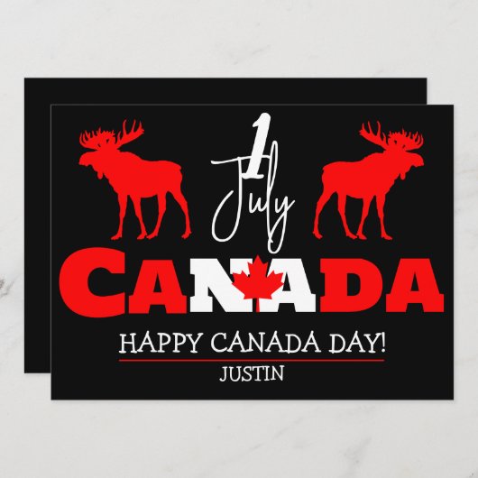 Canada Maple Leaf, Happy Canada Day, 1 juli Feestdagenkaart (Voorkant / Achterkant)