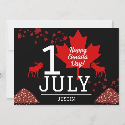 Canada Maple Leaf, Happy Canada Day, 1 juli Feestdagenkaart (Voorkant)