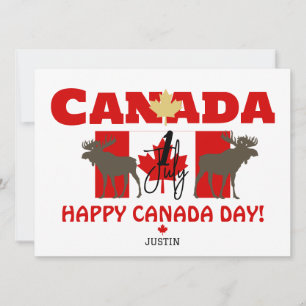 Canada Maple Leaf, Happy Canada Day, 1 juli Feestdagenkaart