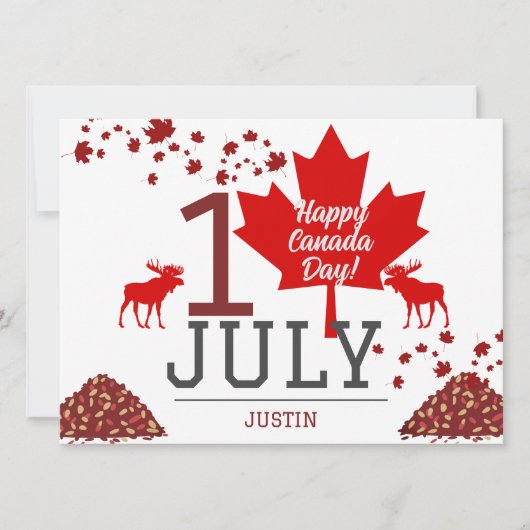 Canada Maple Leaf, Happy Canada Day, 1 juli Feestdagenkaart (Voorkant)