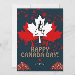 Canada Maple Leaf, Happy Canada Day, 1 juli Feestdagenkaart