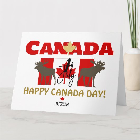 Canada Maple Leaf, Happy Canada Day, 1 juli Kaart (Voorkant)