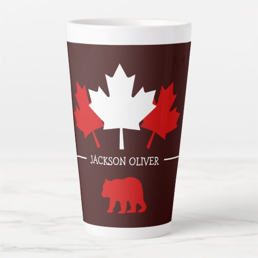 Canada Maple Leaf, Happy Canada Day, 1 juli Latte Mok (Voorkant)