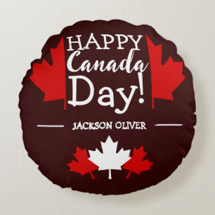 Canada Maple Leaf, Happy Canada Day, 1 juli Rond Kussen