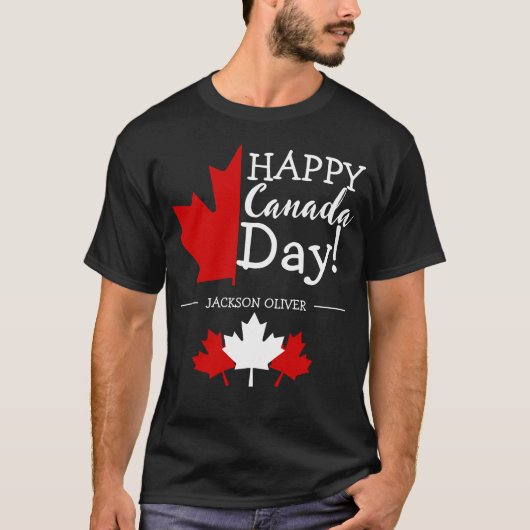 Canada Maple Leaf, Happy Canada Day, 1 juli T-shirt (Voorkant)