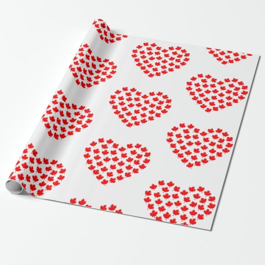 canada maple leaf hart canada cadeaupapier (Uitgerold)