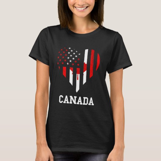 Canada Maple Leaf Heart Canadian Pride Canadian Fl T-shirt (Voorkant)