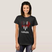 Canada Maple Leaf Heart Canadian Pride Canadian Fl T-shirt (Voorkant volledig)