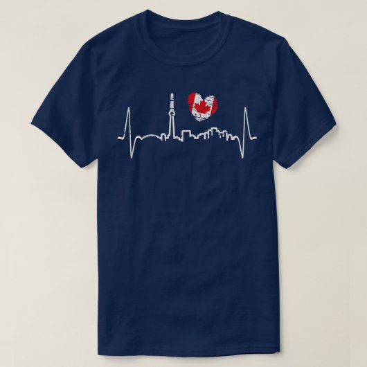 Canada Maple Leaf Heart Heartbeat Canada T-shirt (Design voorkant)