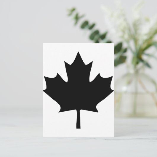 canada maple leaf icon zwart briefkaart (Staand voorkant)